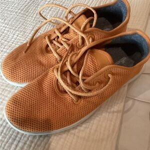 Allbirds Tan and Orange Sneakers Breathable Mesh Low-Top